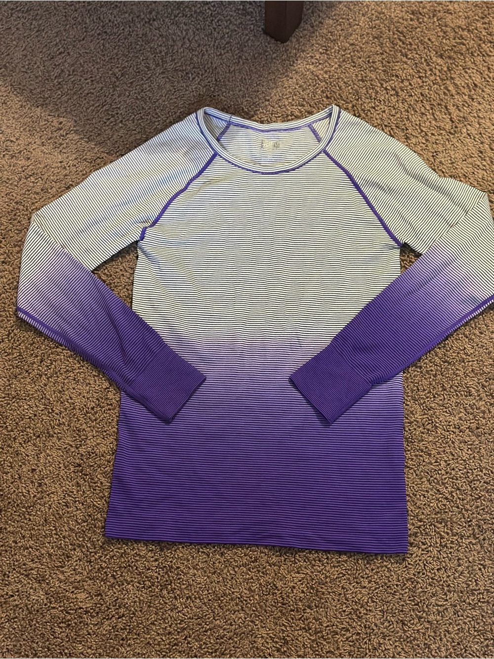 Womens Long-Sleeve Purple Athletic Top